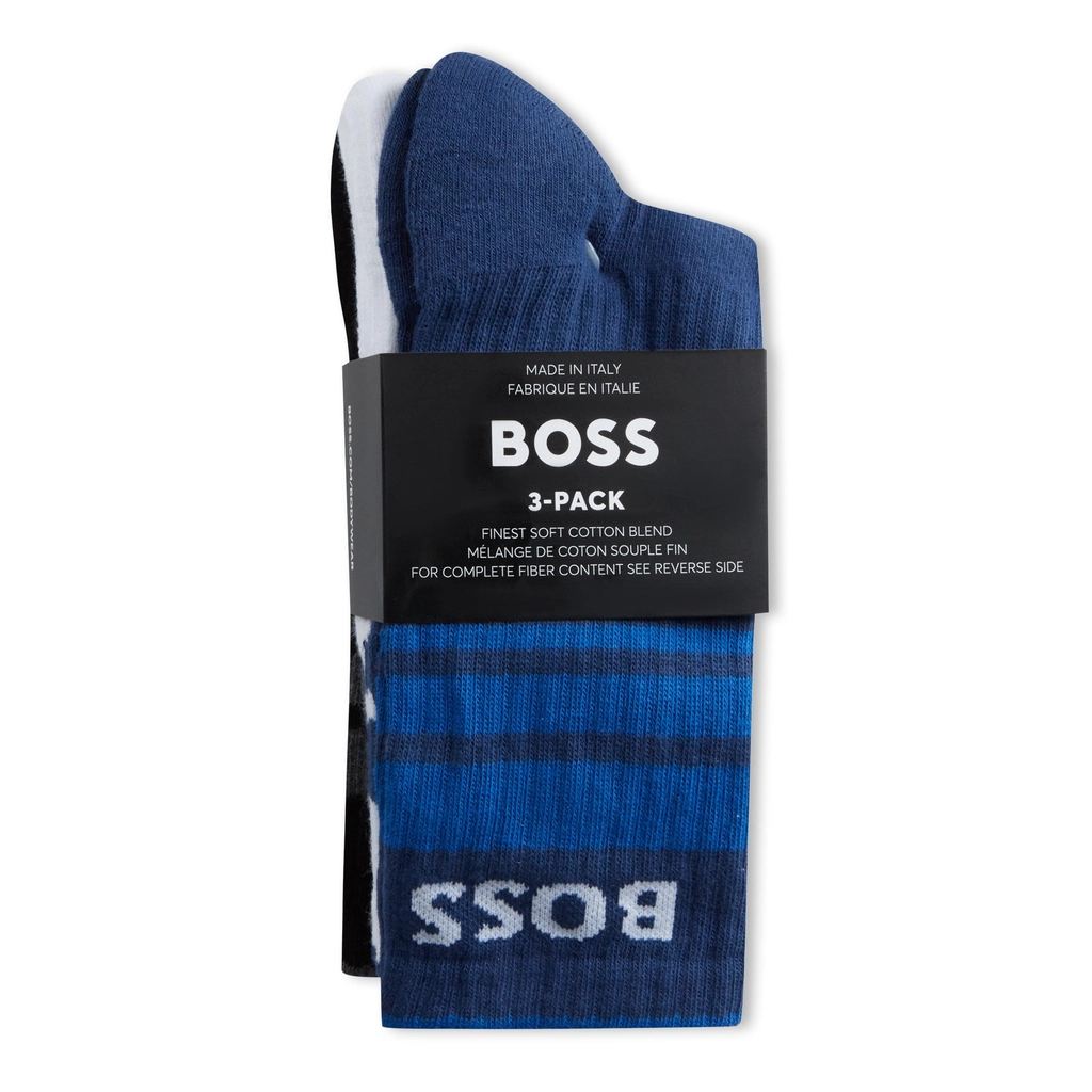 Hugo Boss 3P Qs Rib Stripe Cc 10259874 0 - Blk/Nvy/Wht 963